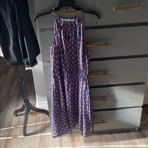 41 Hawthorn Patterned Midi Dress - Blue and Red